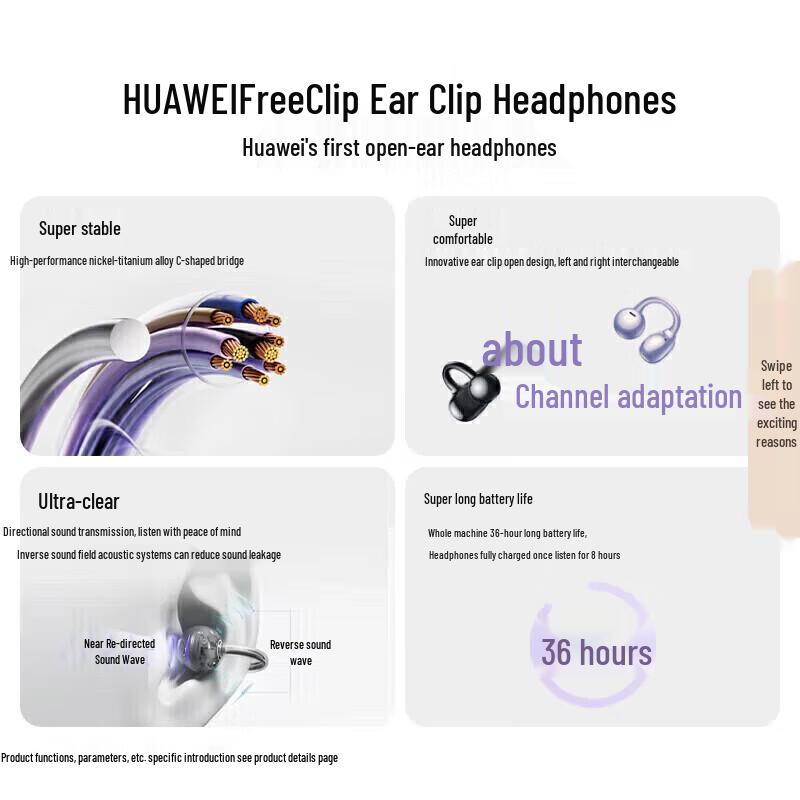 Huawei FreeClip Open-Back Ear-Clip Earbuds