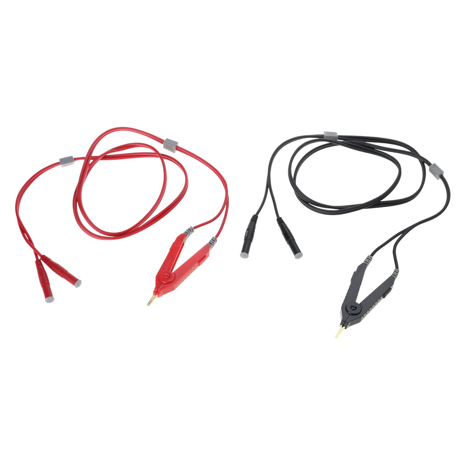 

2 Pack Flexible Low Resistance Four Wire Test Leads for Precise Electrical Measurements in Electronics and Power Systems