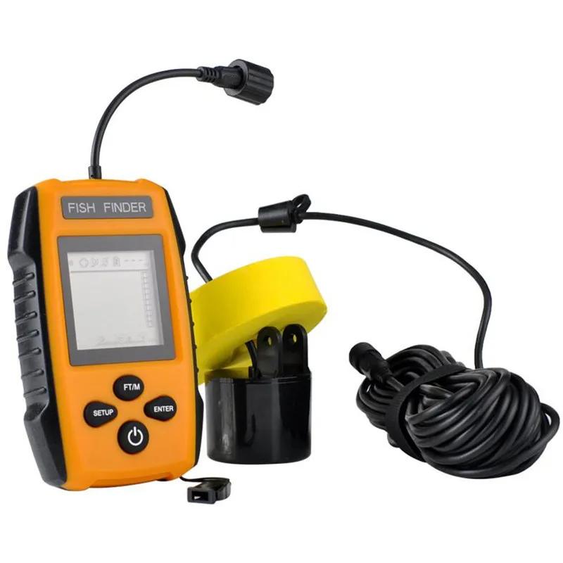 New Upgrade Handheld Fish Depth Finder Ice Kayak Shore Boat Fishing Fish Detector Device Sonar Sensor Transducer and LCD Display