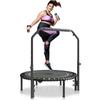 40 Zoll faltbares Mini-Fitness-Trampolin für Erwachsene, Trainings-Rebounder mit Griff