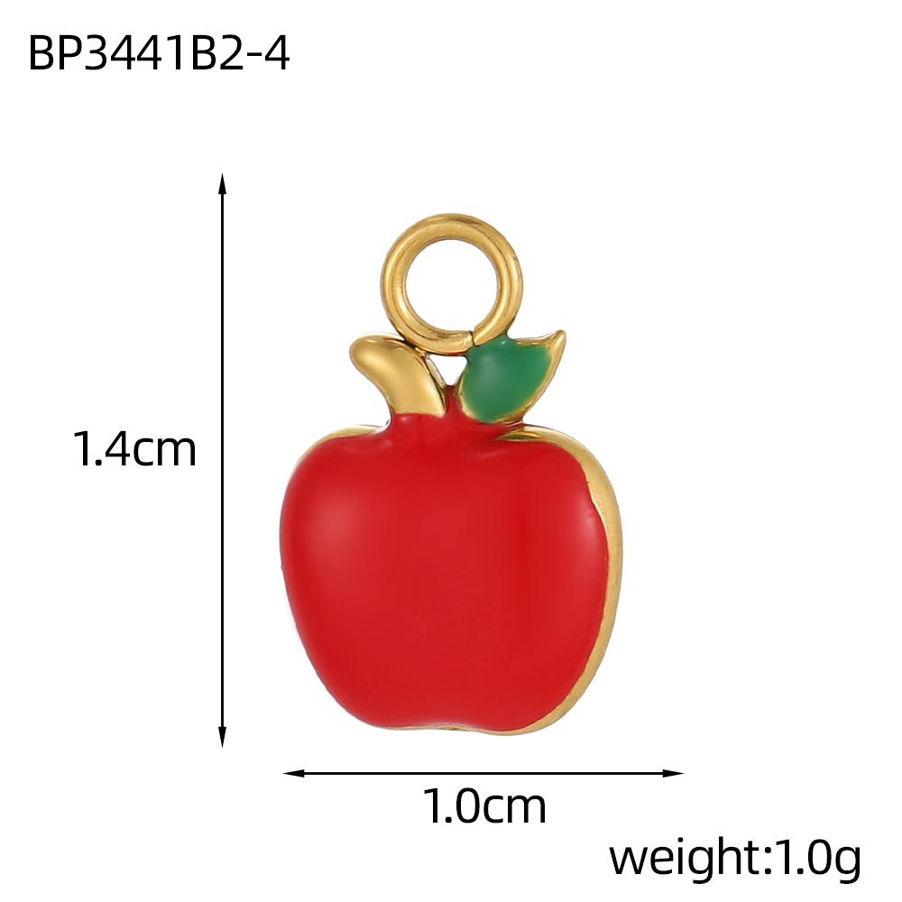 CARLIDANA Fashion Moon-shaped Multi-color Oil-dripping Gold Plated Stainless Steel Pendant Heart Apple Accessories DIY Jewelry