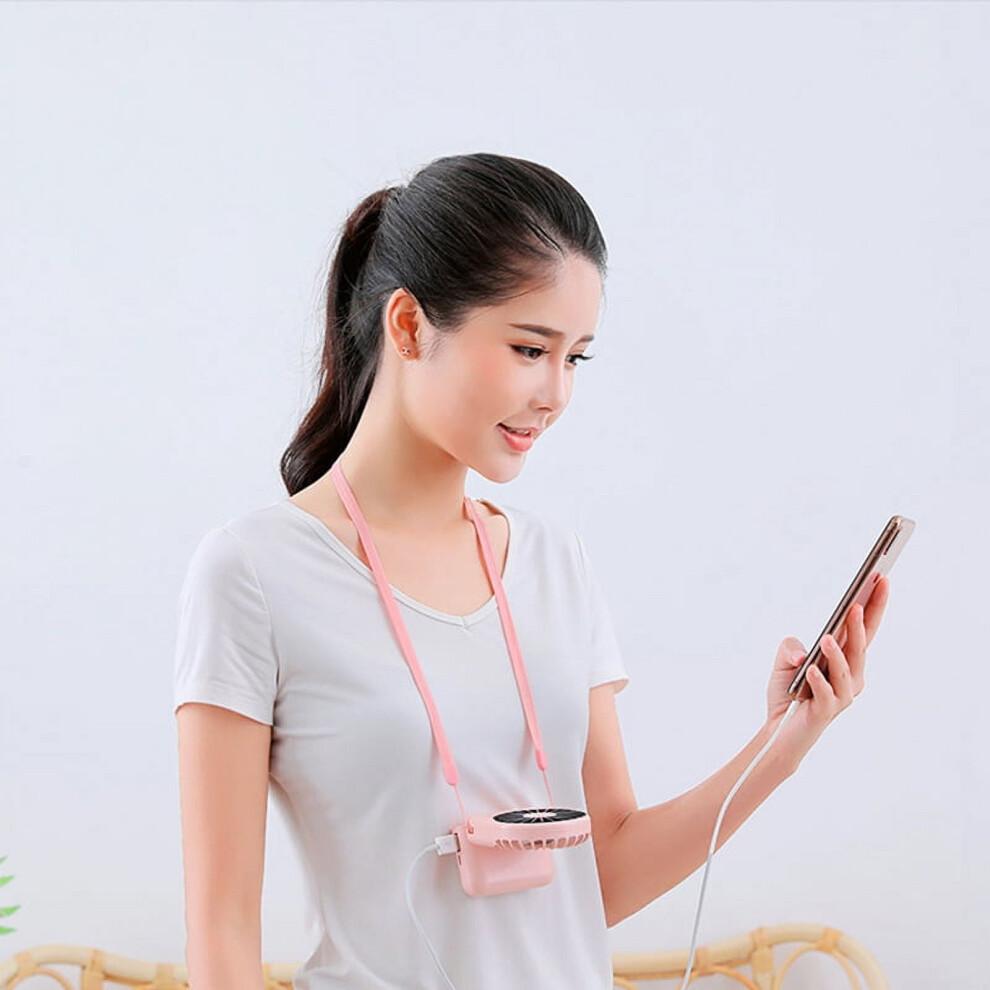 USB Charging Foldable Handheld Mini Fan Personal Lazy Hanging Neck Fan Desktop Cooling Fan
