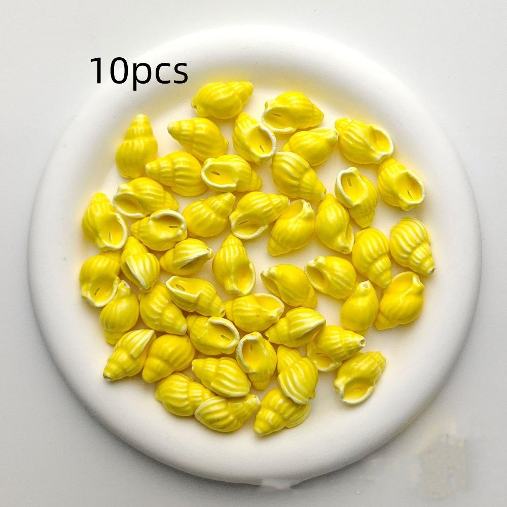 10pcs/set Handmade Craft Conch Shell Beads Colorful Jewelry Making Material Bracelet Making Kit жёлтый