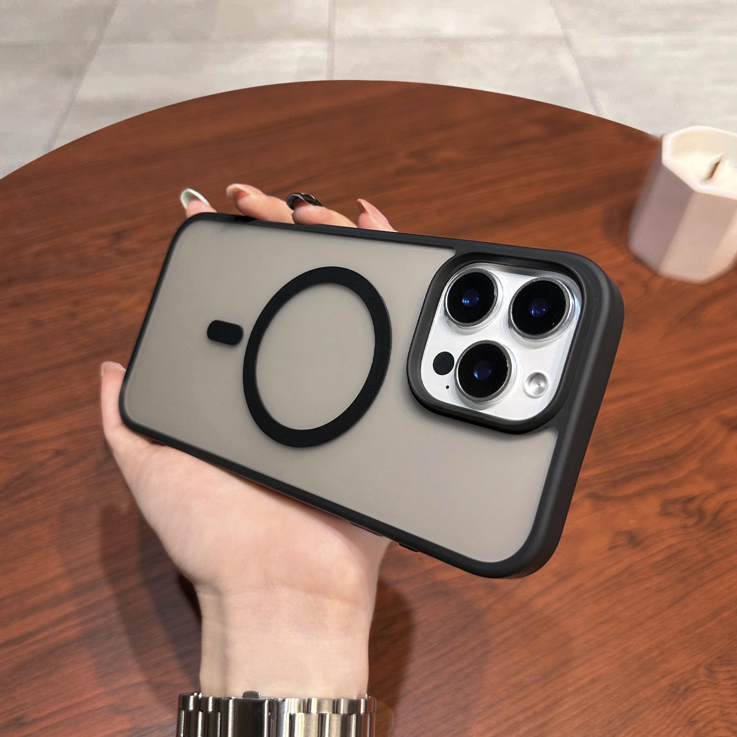 Skin-Friendly Magnetic Frosted Protective Case for iPhone 14/15/16/17 Pro Max 11