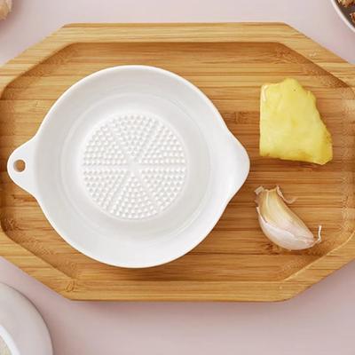 Manual Garlic Shredding Plate Round Porcelain Carrot Grinding Dish  Ginger Garlic Paste