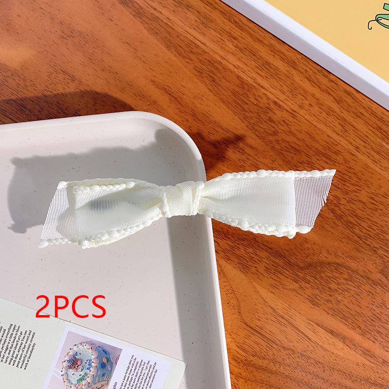 

2 шт. в Корейском стиле, модные однотонные тканевые сетчатые заколки с бантом в виде утконоса, элегантные заколки для волос, милые милые заколки для волос, аксессуары для волос для девочек