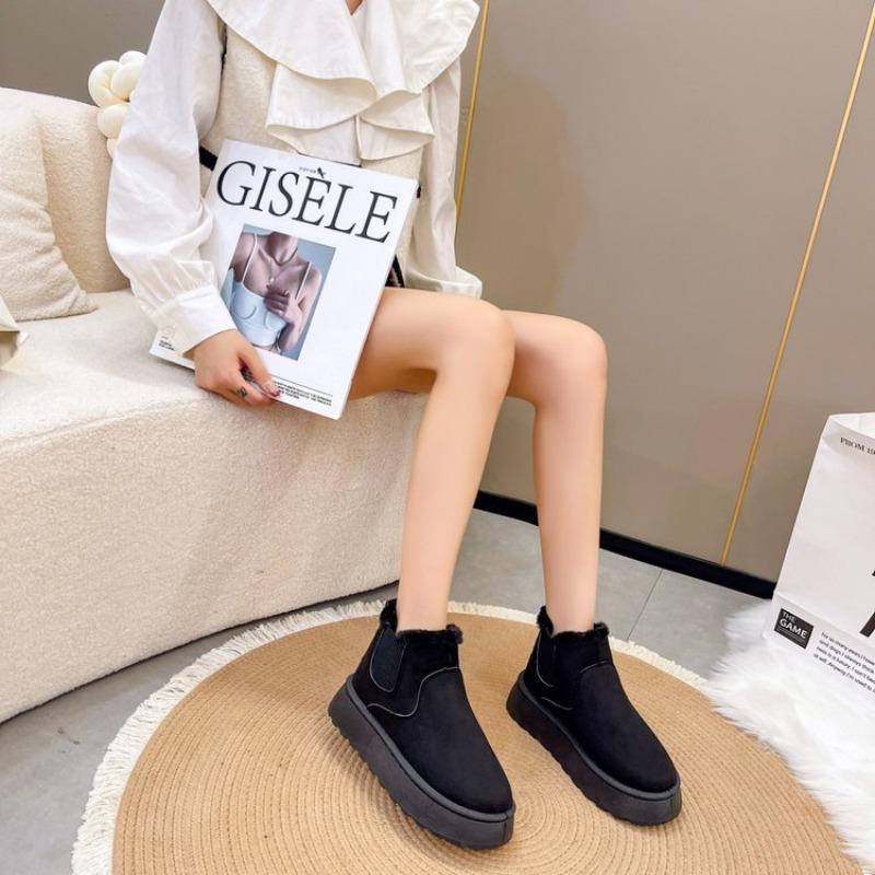 Autumn and winter new plush thickened warm snow boots casual versatile thick-soled plush women's snow boots shoes