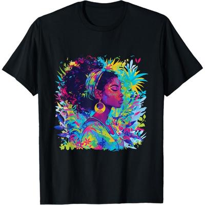 Woman Avatar Profile with Floral Background T-Shirt