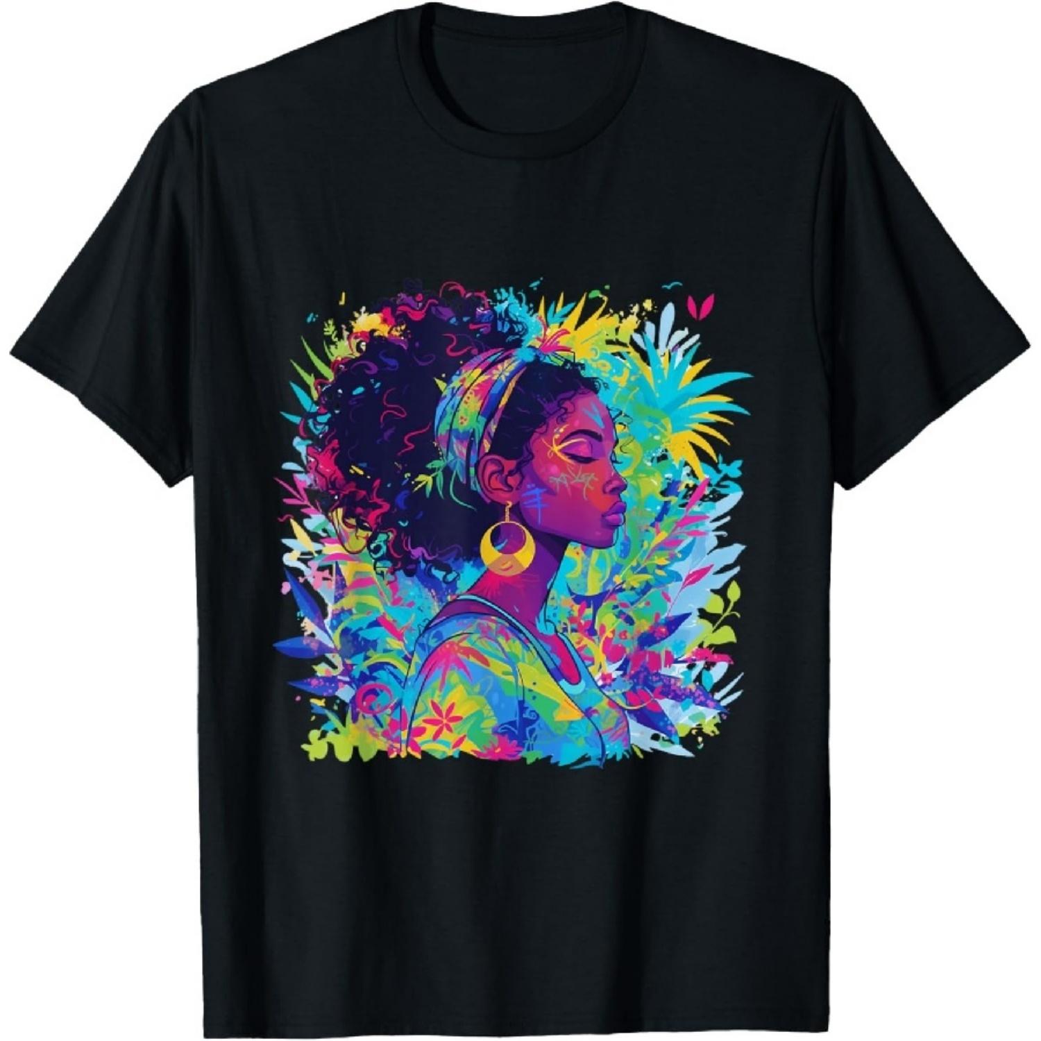 

Woman Avatar Profile with Floral Background T-Shirt XXXXXL чорний