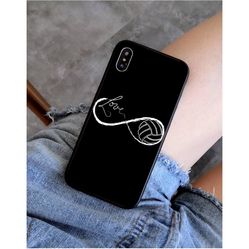 YNDFCNB I love Volleyball Phone Case for iphone 11 12 Mini Pro Max X XS MAX 6 6s 7 8 Plus 5 5S 5SE XR SE2020