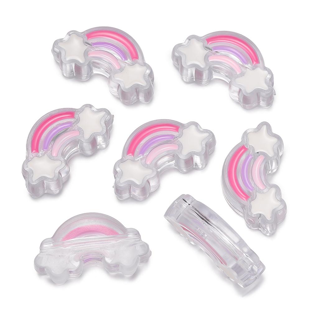 5Pcs/Lot Acrylic Dripping Oil Rainbow Beads Loose Spacer Beads for Jewelry Making Handmade DIY Bracelet Necklace Accessory