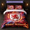 Set Biancheria da Letto Personalizzato Middlesbrough FC con Nome Testo 1 Copripiumino + 2 Federe Logo Calcio Regalo Personalizzato per Occasioni Speciali Decorazione Camera da Letto