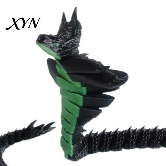 Detailed Snake Collectible Ornament, 3D Printing Poseable Figure with Movable Exotic Animal Ornament Joints Flexible Postures, Dark Themed Desktop