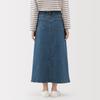 MUJI Damen Stretch Denim A-Linien-Rock, Blau, Größe L, BE1Z3A5A