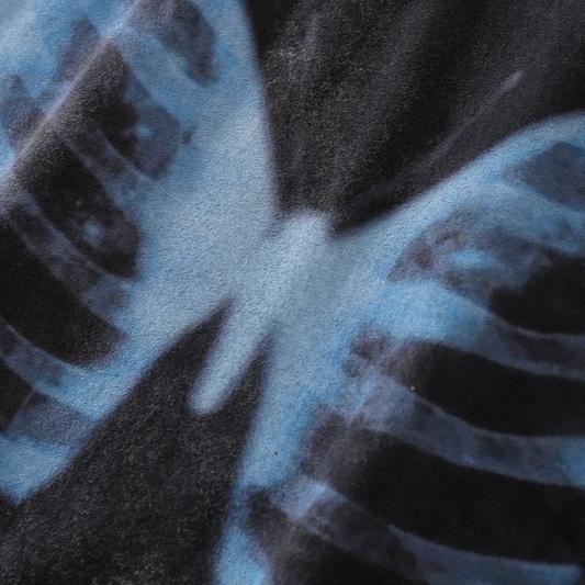 American Retro Old Washed Butterfly Print Short-Sleeved T-Shirt Men'S And Women'S Loose High Street Hip-Hop Street Half-Sleeves