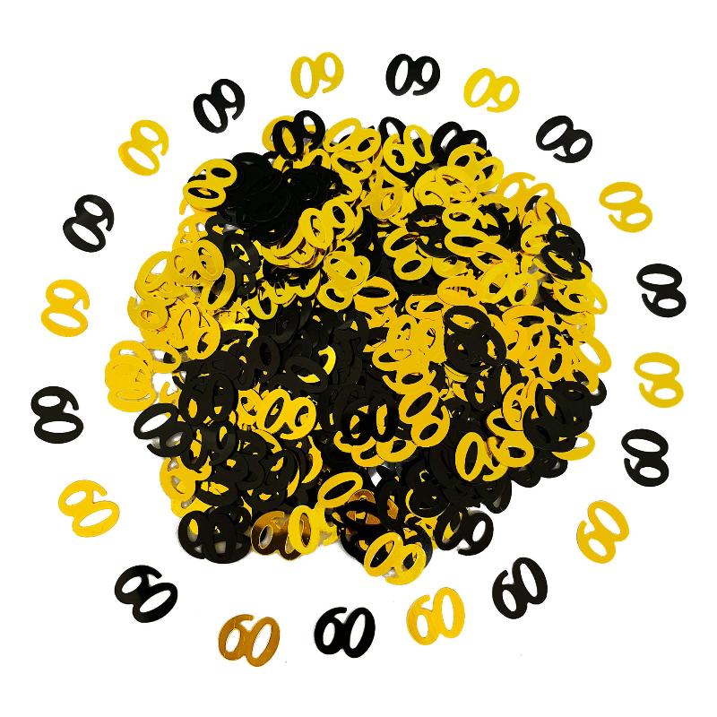 15G/Bag Digital Gold Black Confetti Glitter Number 18/21/30/60/70 Paper Scraps Birthday Party Anniversary Wedding Decoration