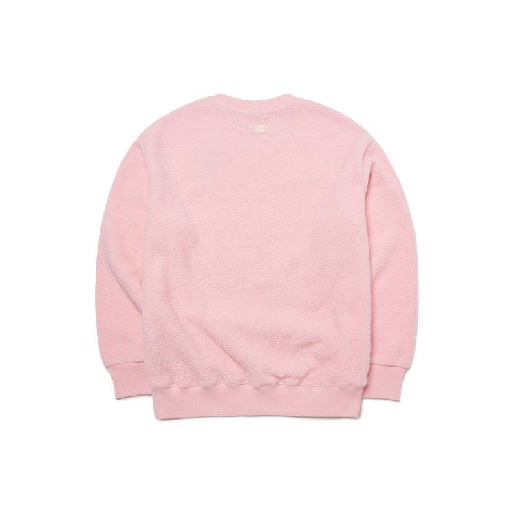 MLB Base Logo Sweatshirts Unisex Pink Crew Neck Thickened Regular 3AMTF5116-50PKL