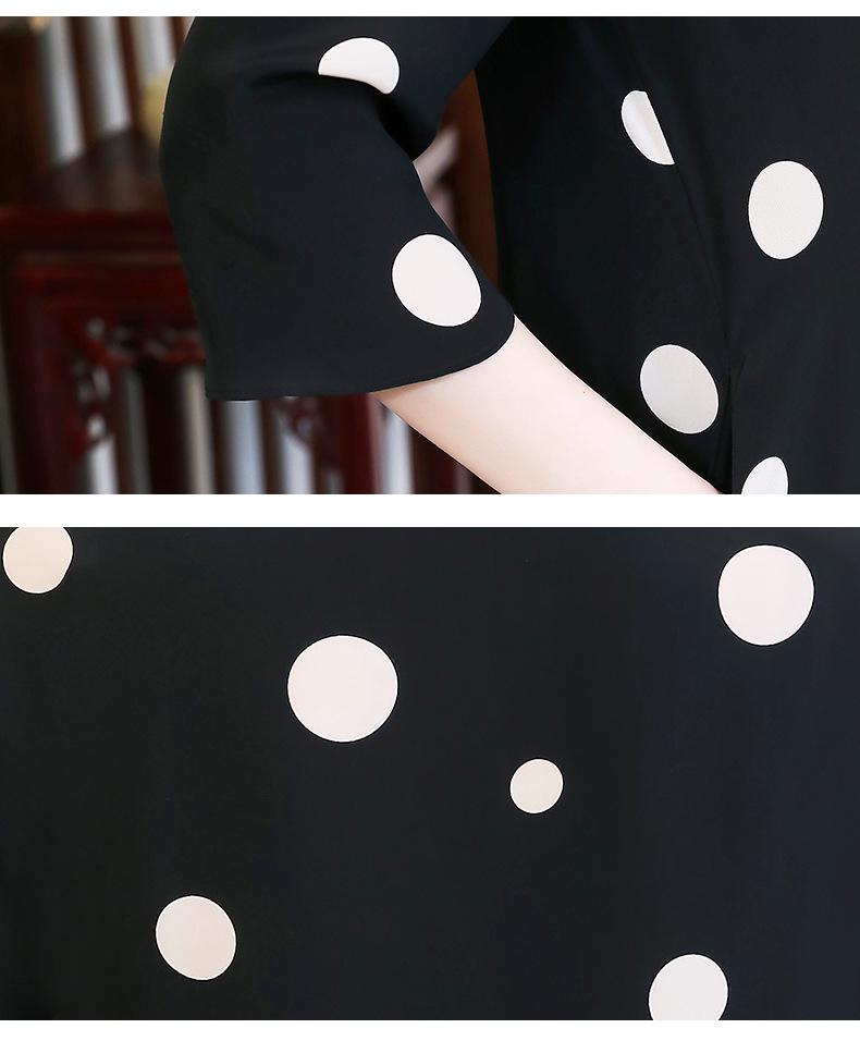2023 New Women's Plus Size Polka Dot Mulberry Silk Dress - Celebrity Style & Elegant