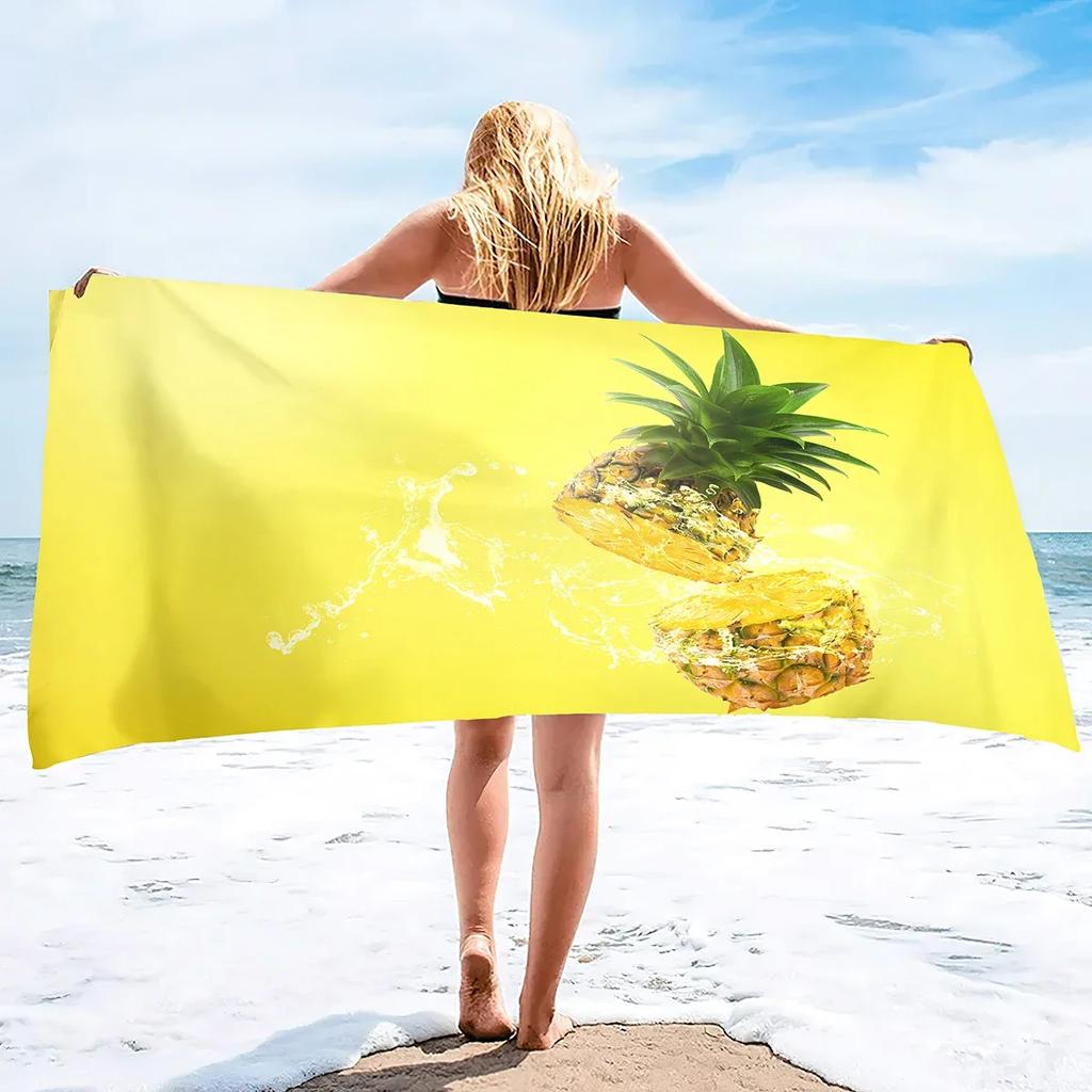 Pineapple Beach Towel ,Lightweight Microfiber Absorbent Quick Dry Sand Free Blanket Towels,Soft Pool Travel Bath Swim Towels