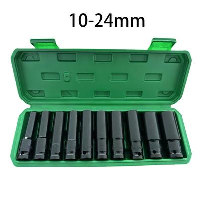 1/2 Inch Aandrijving 10-delige Metrische Slagdoppen Set 8-24mm Koolstofstaal met Opbergkoffer