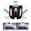 LED Garage Light E27 Deformable Ceiling Light Three-Leaf Folding High Bay Lamp 60W White