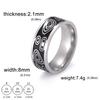 Stainless Steel Ring for Men Women 8MM Wide Geometric Casual Finger Rings Jewelry Wedding Gift for Lover