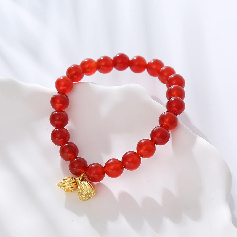 Red Agate Crystal Bracelet Fashion Women Daily Jewelry Lucky Gift