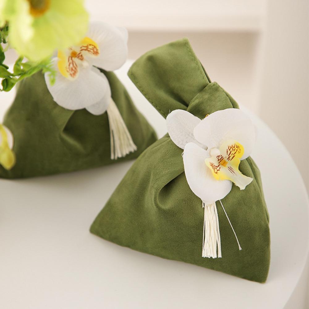 Velvet Flower Tassel Wrist Bag Temperament Festive Sugar Box  Cheongsam Accessories