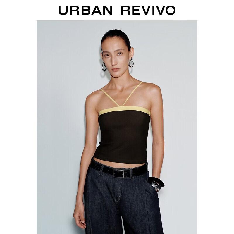 

UR2026 Women s Color-Block Patchwork Camisole Bandeau Top S
