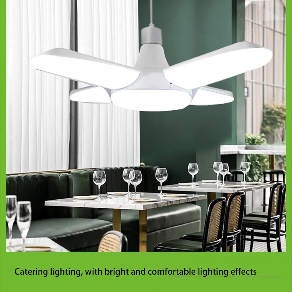 Fan Shape LED Bulb E27 LED Lamp Foldable 220V 110V 40 LEDs Light Bulbs For Home iling Lamp Warehouse Garage Light Warm White