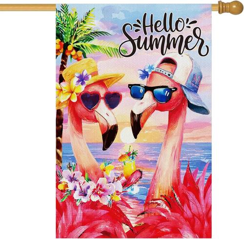 amingo House ag Double Sided, Hello Summer Tropical Yard Decor, Summer Outdo 744110111460 AAV