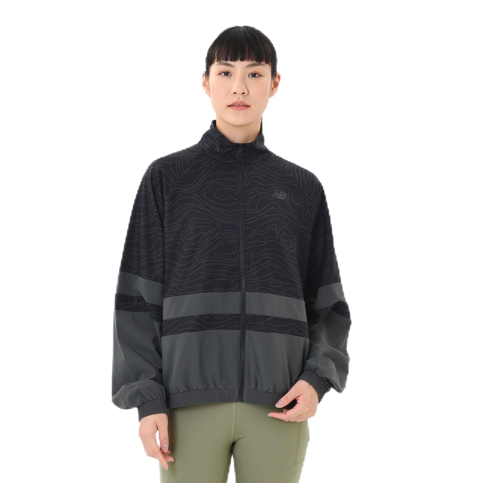 

New Balance Graphic Print Stretch Woven Jacket Black Women s (WJ43119)
