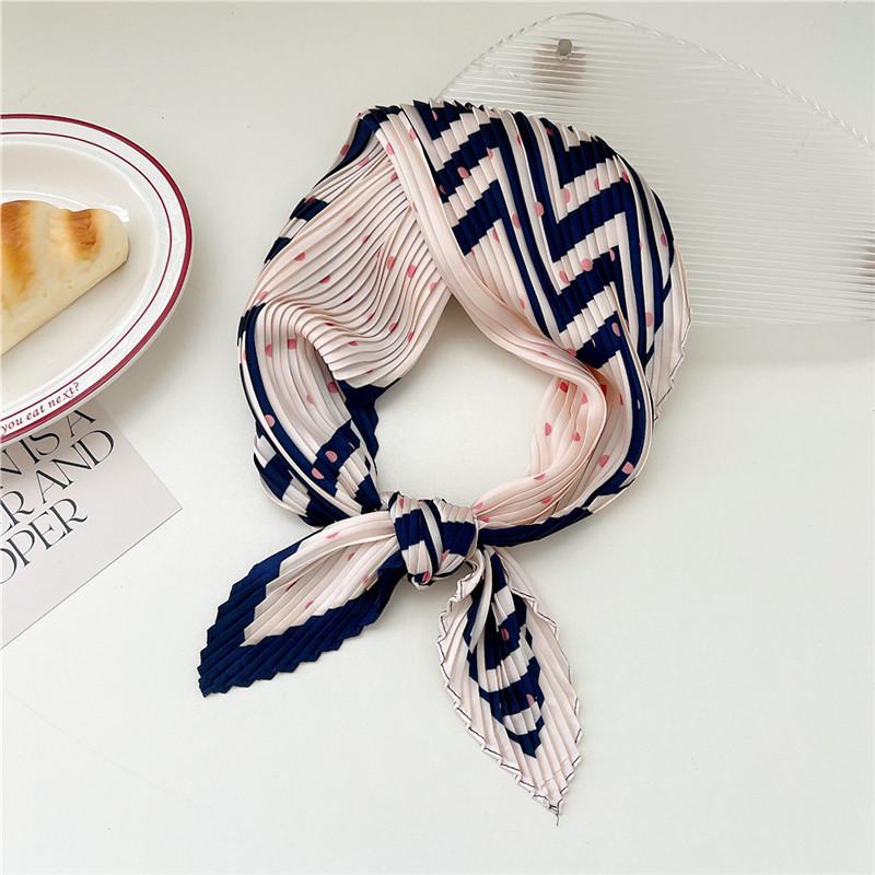 70cm Crumpled Scarf Kerchief Print Square Scarves Women DIY Hair Band Ribbon Headscarf Bandanas Headband Neck Wraps Neckerchief
