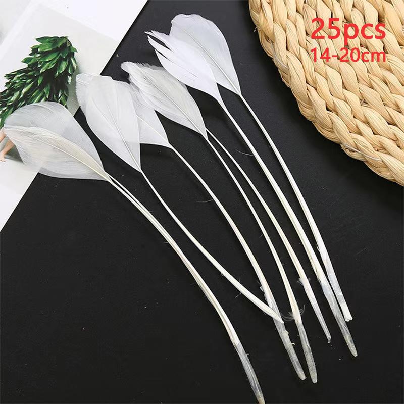 14-20cm Goose Feathers Bulk 25pcs Long Decoration Thin Plumas White Black Mixed Colors Plume For Crafts Hat Vases Carnival House