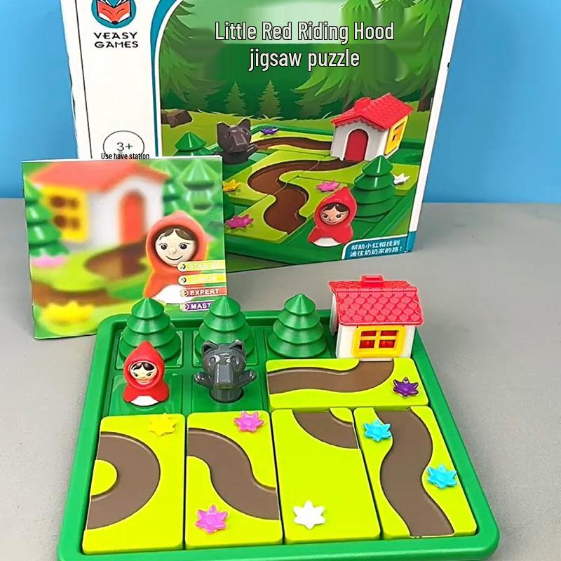 Little Red Riding Hood Parent-Child Puzzle Game for Ages 6+ – Engaging Logical Thinking Toy with Big Bad Wolf