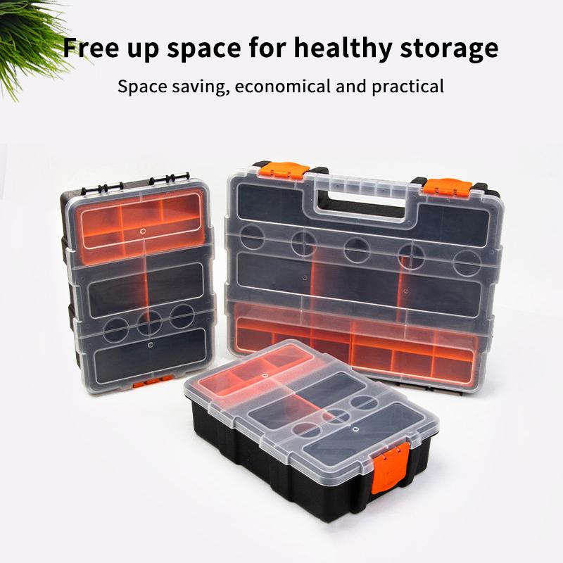 §Multi-Grid Portable Plastic Parts Toolbox Combination Screw Storage Box Metal Parts Hardware Tool Screwdriver Tool Box