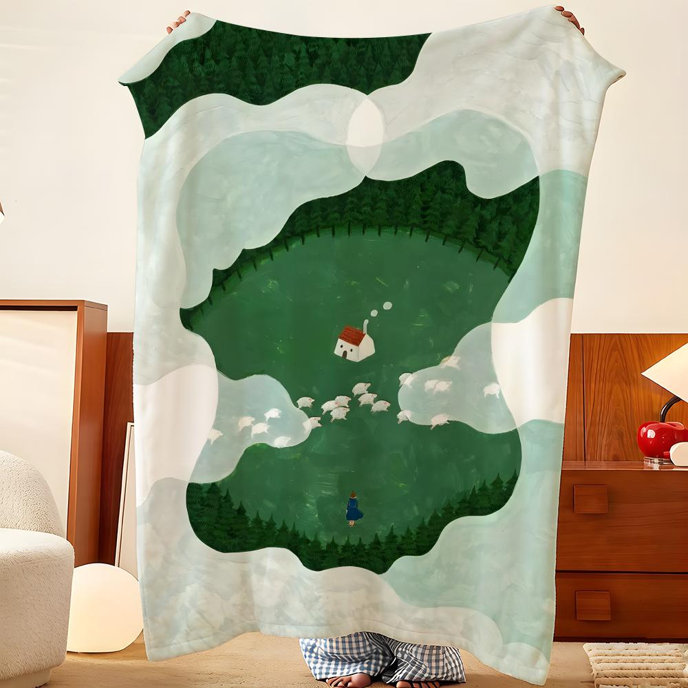 Artist K-kunomari Throw Flannel Throw Blanket, Lightweight Cozy, Durable Washable Cute Cool