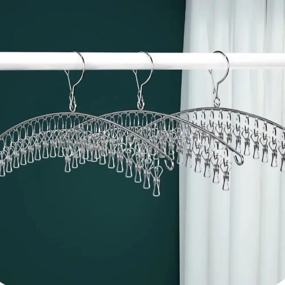 Space Saving Stainless Steel Hanger Strong Support Laundry Airer Hanger  Clothing Rack