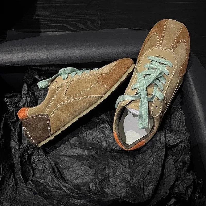 Moda Retro Alman Eğitim Kadın Spor Ayakkabıları Sonbahar Yeni Yumuşak Deri Çok Yönlü Açık Hava Günlük Spor Düz Ayakkabılar