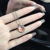 Niche Design Cold Wind Moonstone Personality Simple Fashion Necklace Gemstone French Collarbone Chain Female Tide Han