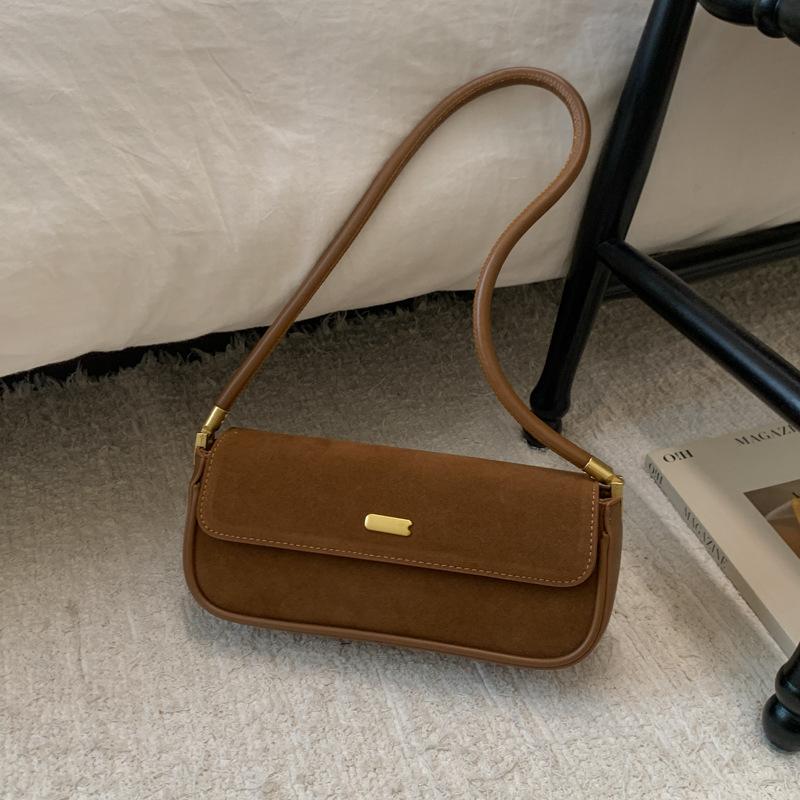 Premium texture retro small bag women's 2025 new commuter versatile shoulder underarm bag fashionable portable baguette bag