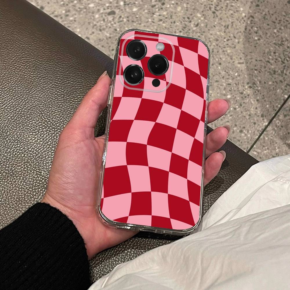 checkerboard checked chess board Phone Case For iPhone 17,16,15,14,13,12,11 Pro,Max,Plus,X,XS,XR,SE4 Mini Transparent Soft Cover