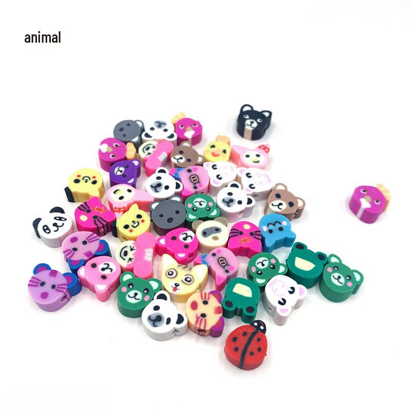 Colorful Fruit & Smiley Face Polymer Clay Beads Bracelet DIY Jewelry Accessories