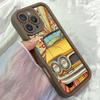 JJT116 Cartoon Hippie 80s Seamless Miami Vibe Pop Art for iPhone 17 16 15 Pro Max Samsung S26 S25 Ultra A17 A16 A07 A56 Xiaomi 15T Redmi 15c Soft Case