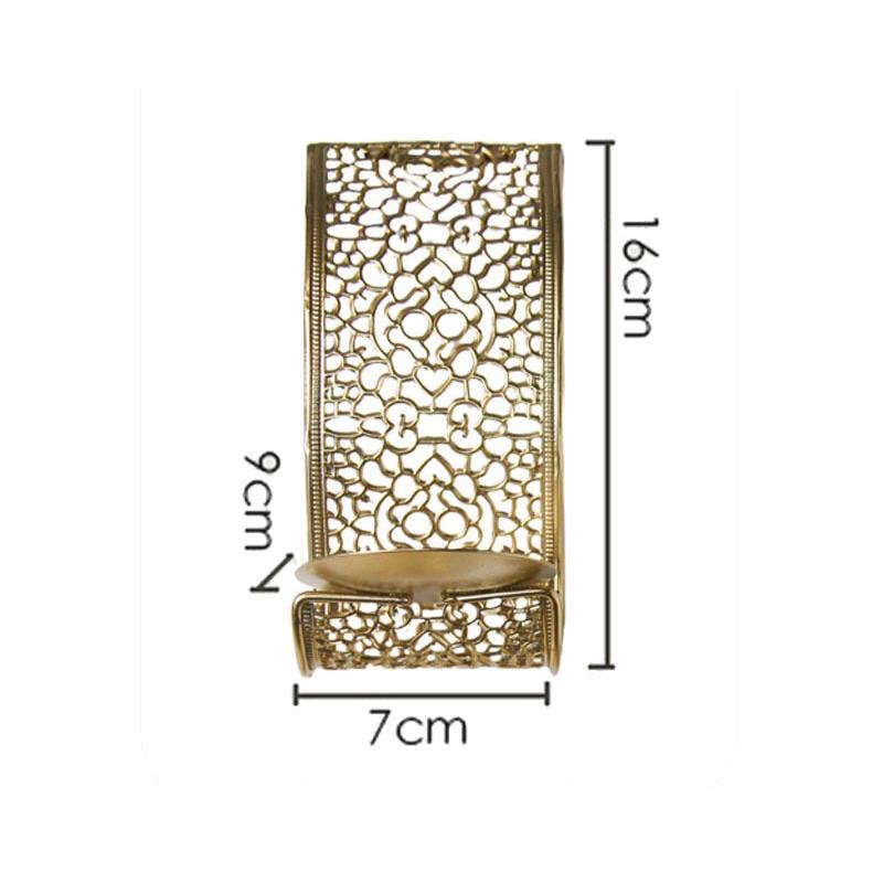 

2Pcs Wall Candle Holder Metal Hollow Retro MiddleEastern Style Candlestick Aromatherapy Stand Candlestick Holder Home Decoration