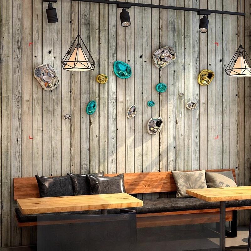 Wall Decoration Wind Chime Hanging Electroplated Stone Living Room Background Wall Hanging Abstract Irregular Stone Wall Decor