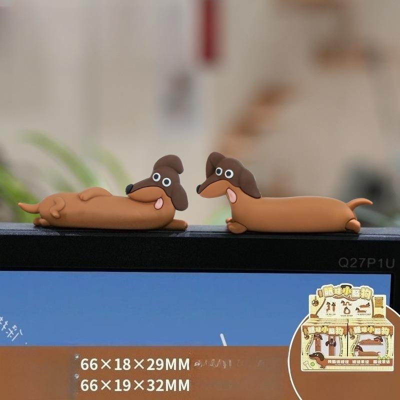 Cute Dachshund Sausage Dog Monitor Decor Funny Duck Bunny Desk Ornaments Kawaii Computer Edge Figurines for Office Home New 2026