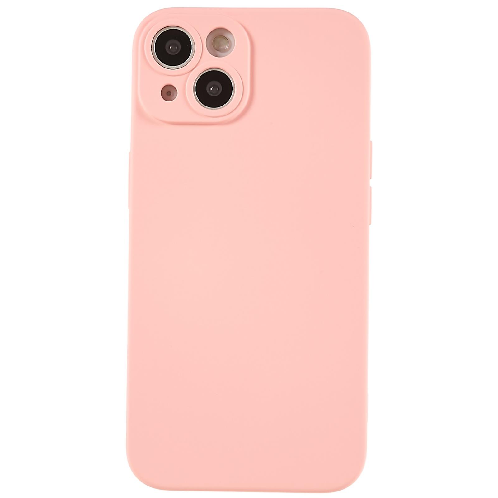 

For iPhone 15 Cell Phone Case Solid Color Anti-scratch 2.0mm TPU Protection Cover Pink