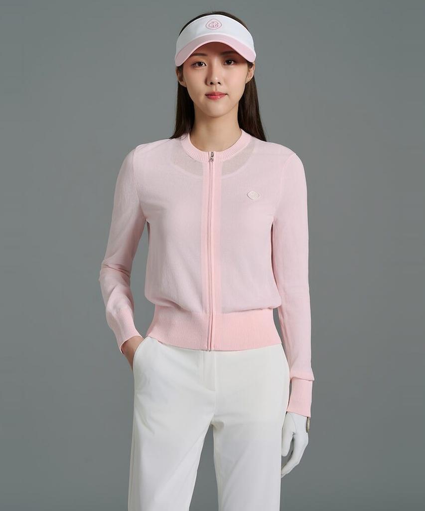 Beanpole Golf Women'S Sheer Full-Zip Cardigan - Light Pink