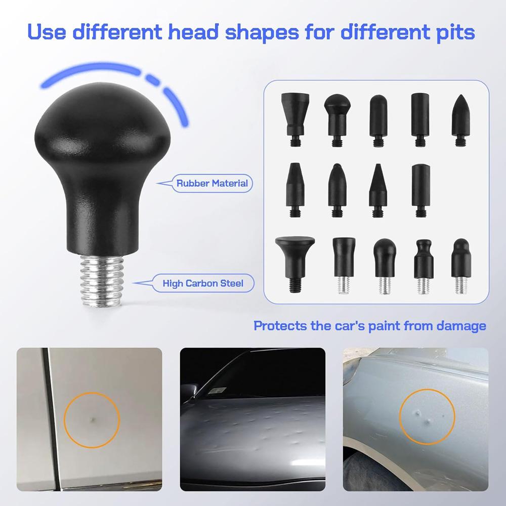 PDR Autobeulenentferner Hammer mit 15 Köpfen, Lackfreie Auto-Beulenreparatur Hämmer, Spurloses Formen Karosserie-Beulenreparatur Für Auto-Beulen